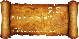 Friedrich Dezső névjegykártya