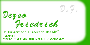 dezso friedrich business card